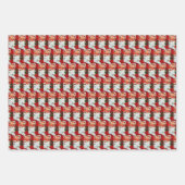 Feuille De Papier Cadeau Noël Santas, Noël rétro (Devant 3)