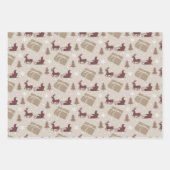 Feuille De Papier Cadeau Noël Scandi Motif Brown (Devant 3)