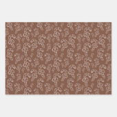Feuille De Papier Cadeau Noël Scandi Motif Brown (Devant)