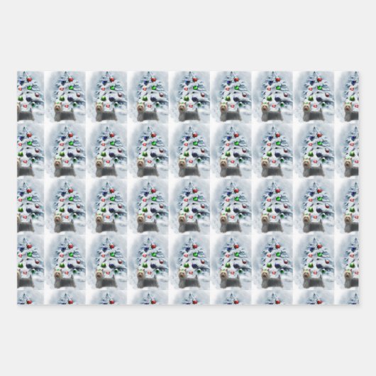 Feuille De Papier Cadeau Noël Silky Terrier (Devant)