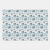 Feuille De Papier Cadeau Noël Snowmen (Devant 2)
