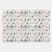Feuille De Papier Cadeau Noël Snowmen (Devant 3)