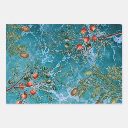 Feuille De Papier Cadeau Noël Summer Ocean Beach (Devant)