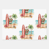 Feuille De Papier Cadeau Noël Surfant Santa (Devant 2)