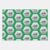 Feuille De Papier Cadeau Noël Surfer Couple Rouge Blanc Vert  (Devant 2)