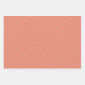 Feuille De Papier Cadeau Noël tendance en terre cuite et flocon de neige do (Devant 3)