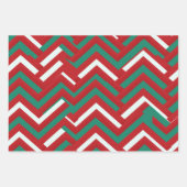 Feuille De Papier Cadeau Noël traditionnel rouge blanc et vert (Devant 2)