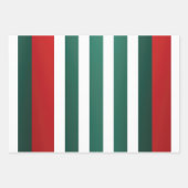 Feuille De Papier Cadeau Noël traditionnel rouge blanc et vert (Devant)