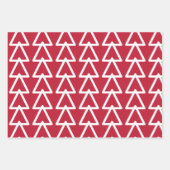 Feuille De Papier Cadeau Noël triangulaire rouge et vert (Devant)