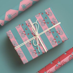 Feuille De Papier Cadeau Noël tropical - Ananas Pink moderne