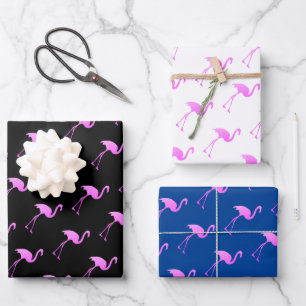 Feuille De Papier Cadeau Noël tropical en juillet motif flamand rose
