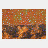 Feuille De Papier Cadeau Noël Turquoise Abstrait Rouge Orange Confetti (Devant 3)