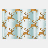 Feuille De Papier Cadeau Noël Turquoise et or (Devant 2)