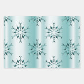 Feuille De Papier Cadeau Noël Turquoise et or (Devant)
