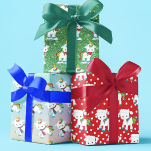 Feuille De Papier Cadeau Noël Unicorne Motif de plaisir