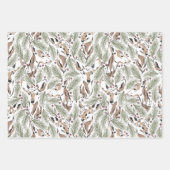 Feuille De Papier Cadeau Noël Vacances Bois Animaux (Devant 3)