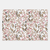 Feuille De Papier Cadeau Noël Vacances Bois Animaux (Devant 2)