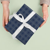 Feuille De Papier Cadeau Noël Vacances Élégant Classique Marine Bleu