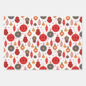 Feuille De Papier Cadeau Noël Vacances Motif Moderne Bauble (Devant)