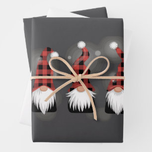 Feuille De Papier Cadeau Noël Vacances Xmas Drôle Hiver Gnome Amateur