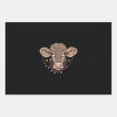 Feuille De Papier Cadeau Noël Vache Luminaire Ferme Fermier Noël (Devant)