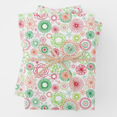 Feuille De Papier Cadeau Noël- Vagues géométriques de vacances (En situation)