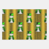 Feuille De Papier Cadeau Noël vert et rouge (Devant 3)