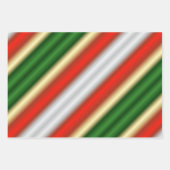 Feuille De Papier Cadeau Noël vert et rouge (Devant 2)