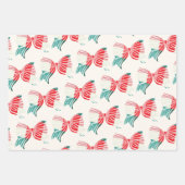 Feuille De Papier Cadeau Noël Vert & Rouge Plaid Lié Avec Bow Holiday (Devant)