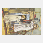 Feuille De Papier Cadeau Noël victorien, Bas de Noël pour enfants (Devant 2)