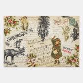Feuille De Papier Cadeau Noël victorien Vintage (Devant 2)
