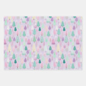 Feuille De Papier Cadeau Noël Violet Pastel (Devant)
