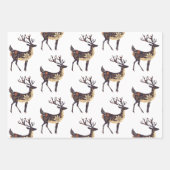 Feuille De Papier Cadeau Noël Whimsical Brown Deer (Devant 3)