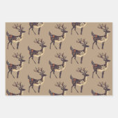 Feuille De Papier Cadeau Noël Whimsical Brown Deer (Devant)