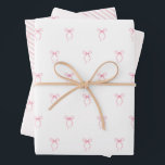 Feuille De Papier Cadeau Nœud rose<br><div class="desc">Papier d'emballage à nœud rose en 3 options</div>