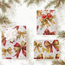 Nœuds de Noël Rouge Or