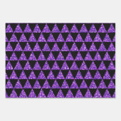 FEUILLE DE PAPIER CADEAU NOIR AVEC PARTIES SCINTILLANT PURPLE RESSORT HALLO (Devant)