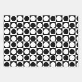 Feuille De Papier Cadeau Noir blanc À damiers Pois (Devant 3)