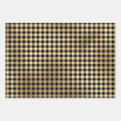 Feuille De Papier Cadeau Noir blanc argenté or Plaid (Devant 3)