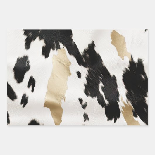 Feuille De Papier Cadeau Noir Blanc Glam Cachet Mariage du sud-ouest (Devant 3)