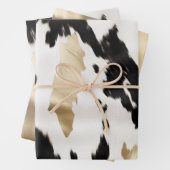 Feuille De Papier Cadeau Noir Blanc Glam Cachet Mariage du sud-ouest (En situation)