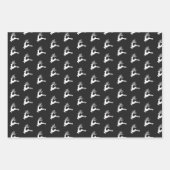 Feuille De Papier Cadeau Noir blanc moderne Beige Nordique Noël Cerf (Devant)