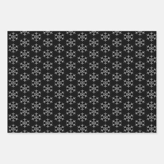 Feuille De Papier Cadeau Noir| Blanc| Noël (Devant)