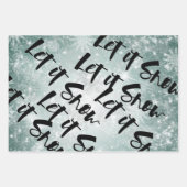 Feuille De Papier Cadeau Noir, Blanc, Noël, Flocon de neige, Citation de va (Devant)