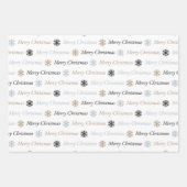 Feuille De Papier Cadeau Noir blanc Noël Père Noël 3 Coordination (Devant 3)