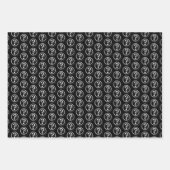 Feuille De Papier Cadeau Noir blanc - Points d'interrogation Motif 3D (Devant)