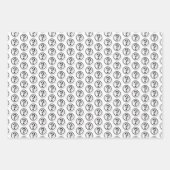 Feuille De Papier Cadeau Noir blanc Question Marque Motif 3D (Devant 3)