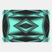 Feuille De Papier Cadeau Noir Blanc Turquoise Ombre Art Abstrait moderne (Devant 2)