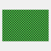 Feuille De Papier Cadeau Noir classique, Plaid vert (Devant)