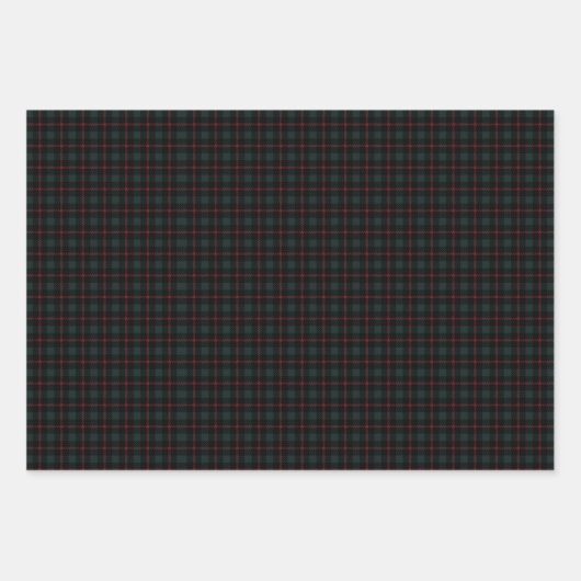 Feuille De Papier Cadeau Noir de Noël Moody, Crimson, Plaid, Noir (Devant 2)